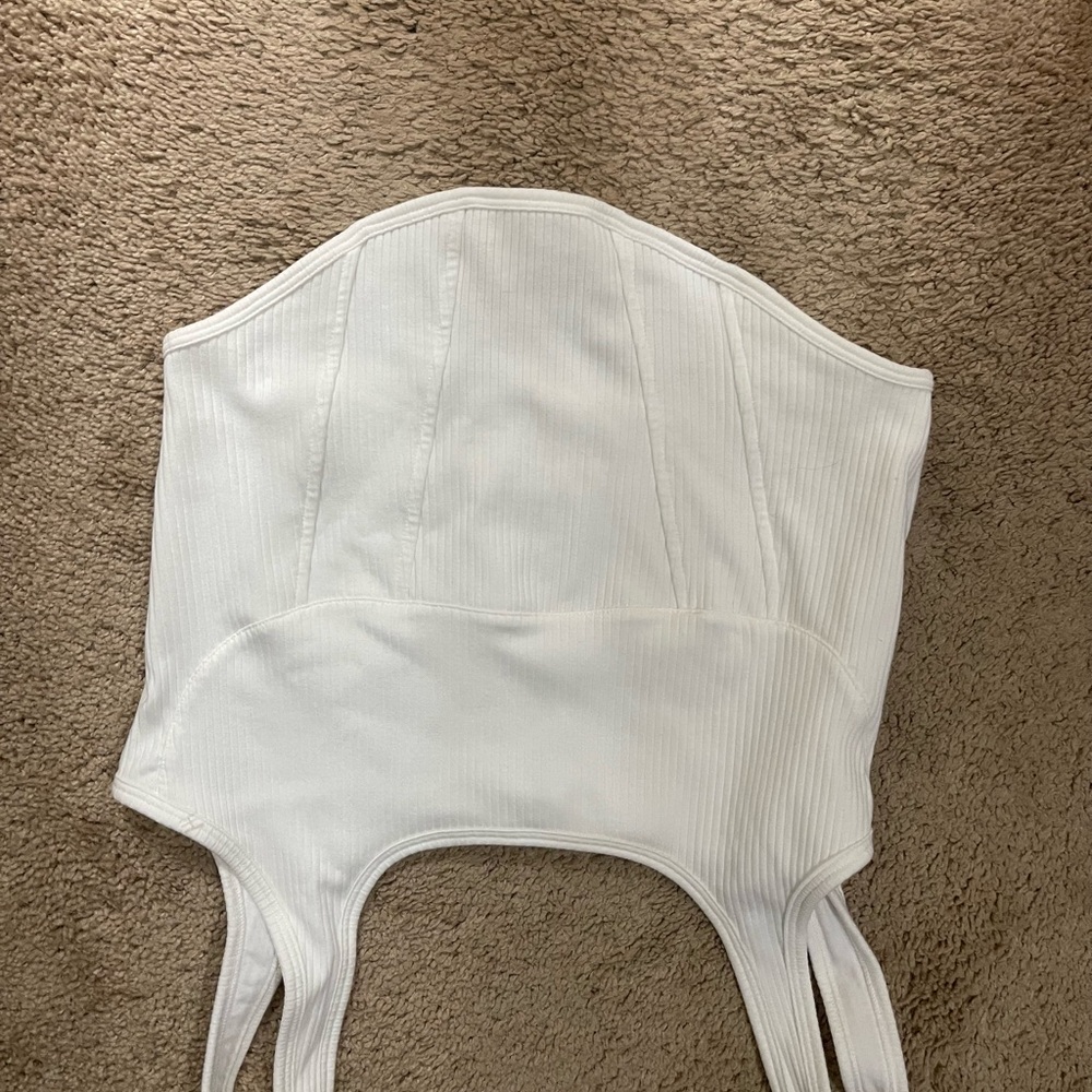 Victoria's Secret Pink White Ribbed Top